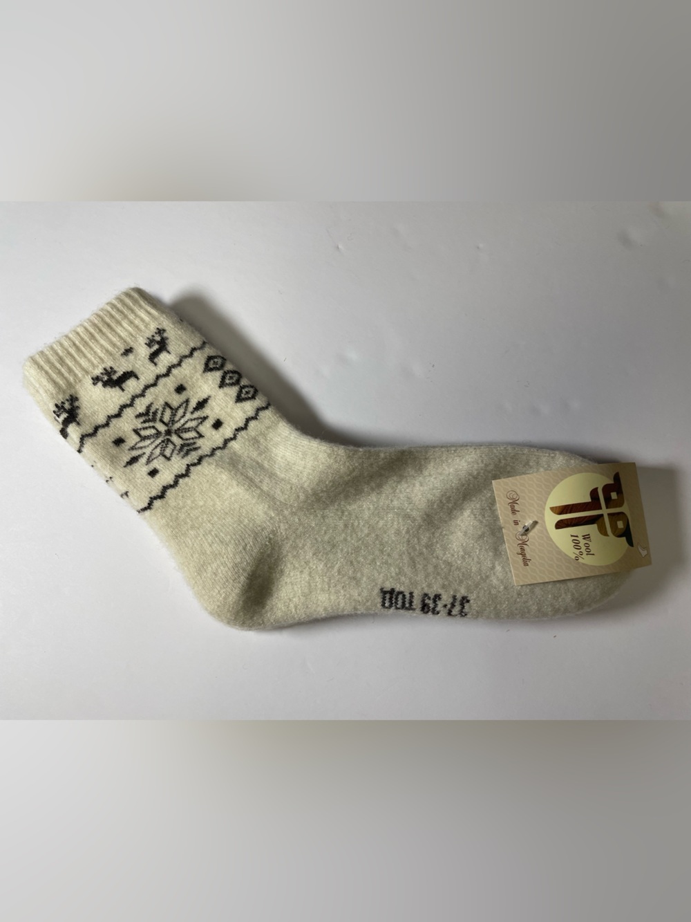 100% organic wool thermal socks chalk 37-39 Mongolia